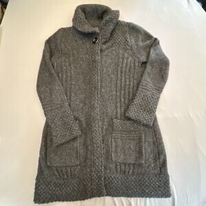 Prana Elsin Cardigan Sweater Womens XS Gray Heavy Duster Cottagecore Boho